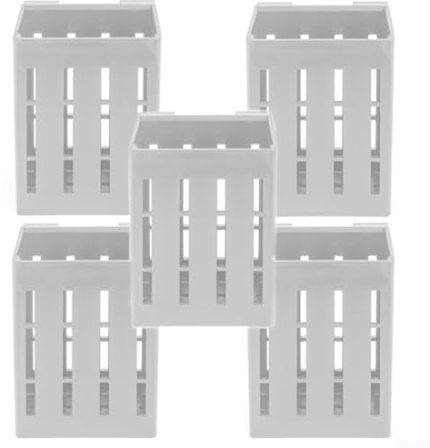 Juego de 5 soportes para plantas de acuario, soportes colgantes para plantas de acuario para cultivo de plantas acuapónicas (blanco)