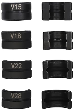 Juego de 4 mordazas y alicates de prensado de tubos de acero Cr45 para contorno V15-V28, buena compatibilidad, compatible con herramientas de prensa de 15, 18, 22, 28 mm y alicates de prensado de