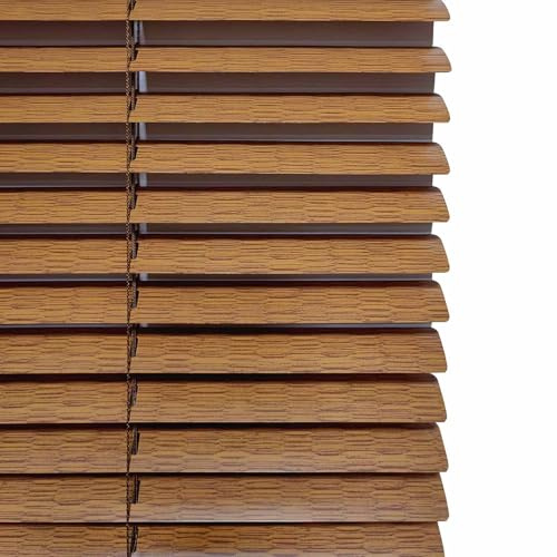 Persianas Venecianas Opacas de Aluminio Estor Plisado Impermeables Protección UV Interior Exterior Aislamiento Térmico Persiana Plegable para Oficina(Wood Color,110X150CM)