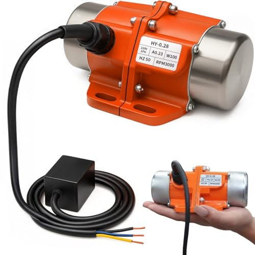 100W Betonrüttler, Elektrischer Vibrationsmotor mit 55KG Kraft 3000 U/min, IP65 wasserdicht, Einstellbarer Rüttelmotor für Bau, Chemie, Bergbau, Medizin und Lebensmittelverarbeitung