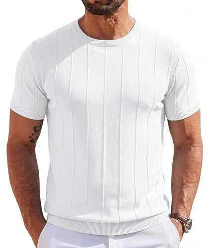 Elainone T-Shirt Homme Été en Viscose – Léger et Respirant, T-Shirt Structuré à Manches Courtes Coupe Moderne, Élégant pour Bureau et Loisirs