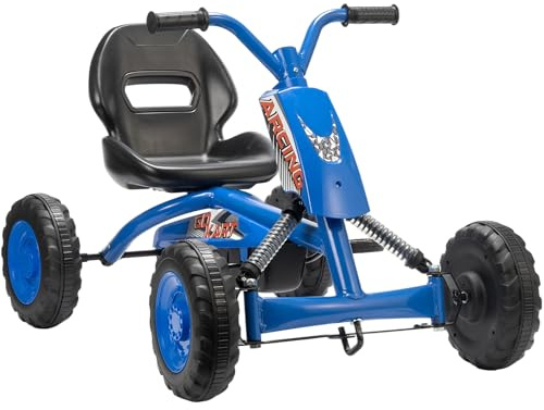 AIYAPLAY Kart Pedales, Go Kart con Ruedas PP, Marco de Acero, Carga 30 kg, para Niños y Niñas de 2-5 Años, Azul