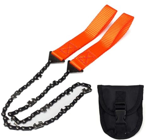 41 Inch 11 Teeth Pocket Chainsaw with Handle, Folding Rope Hand Saw for Camping, Hunting, Survival Gear, with Bag
