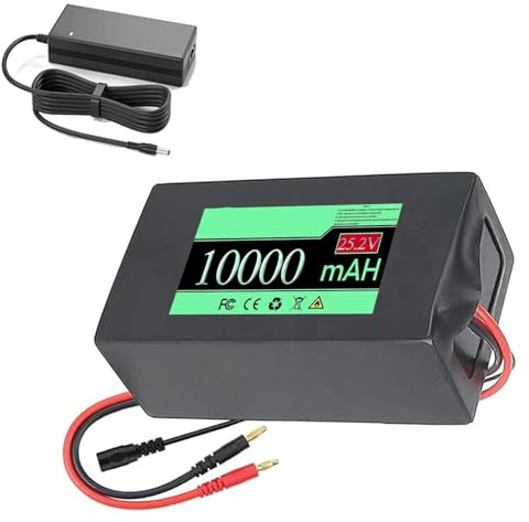 Electric Bike Battery 24V Lithium-ion Battery Pack 25.2V 8AH 10AH 12AH 15AH 20AH Rechargeable Scooter Battery With Charger For 50-500W Motor(25.2v 10ah,Bullet Plug 1)