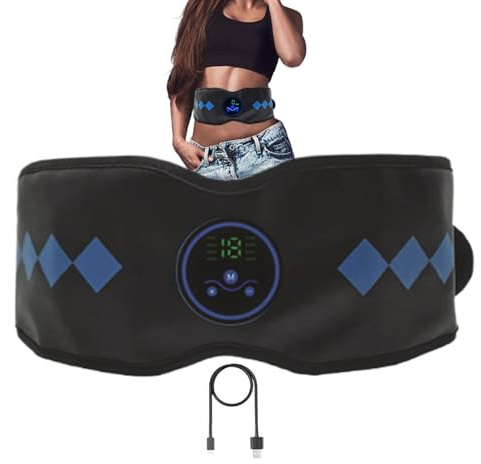 Bauchgurt Muskelstimulator,19-Stufiges Intelligentes Tragbares USB-Aufladbares Yoga Zubehör | Bauchmassagegerät,Für Die Erholung Nach Dem Training, Zur Entspannung, Für Wellness Und Tägliche Übungen
