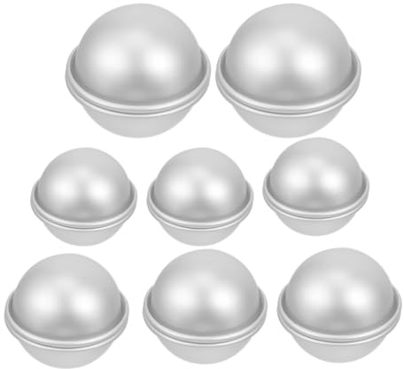 PACKOVE 16 Stück Aluminiumlegierung Badesalzkugelform Kugelförmige Seifenball Herstellungsform Bruchfeste Selbstgemacht Badekugeln Form für Handwerk und Seifenherstellung