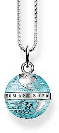 THOMAS SABO - SCKE150240 - Kette, ca. 38/40/42 cm - Weltkugel - 925 Sterlingsilber, Kaltemail blau SCKE150240 - Kette, ca. 38/40/42 cm - Weltkugel - 925 Sterlingsilber, Kaltemail blau