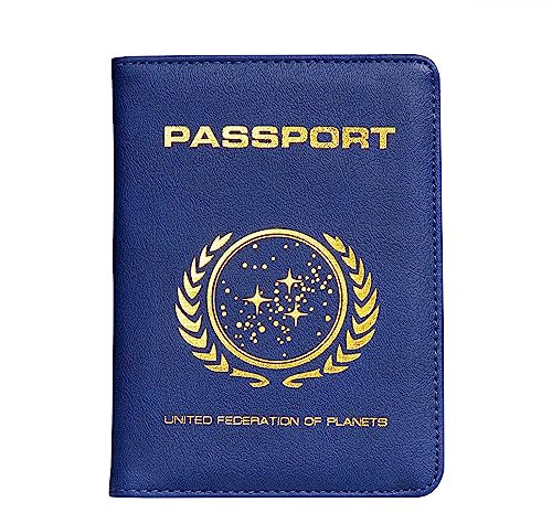 getDigital Passhülle United Federation of Planets - Reisepass und Ausweis Hülle mit RFID Blocker für Geeks, Nerds und Sci-Fi Fans - 11 x 14,5 x 1,5 cm Kunstleder Blau