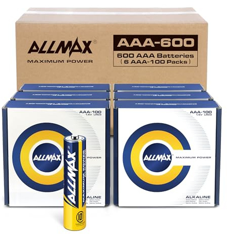 Allmax AAA (LR03) Maximum Power Alkaline Batteries (600 Count) – 1.5V | Triple A • 10-Year Shelf Life • Leakproof Design • Ultra Long-Lasting • Maximum Performance