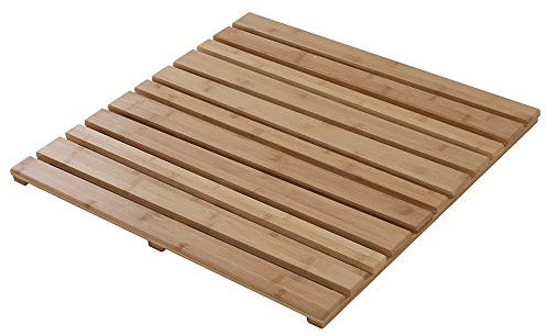 Pedana Doccia Antiscivolo in bambù - Quadrata 50 x 50 cm - Colore Miele