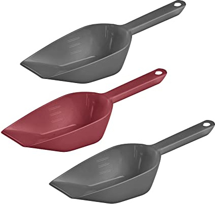 Westmark Back-/Abwiege-/Abfüllschaufel-Set, 3tlg., Füllvolumen: je ca. 55 ml, Kunststoff, Halvar, Anthrazit/Rot, 90892270