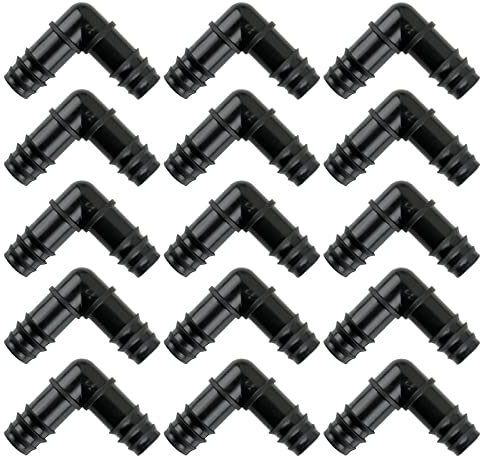 BETESSIN 50Pcs Schlauchverbinder L-Stück Bewässerung Anschluss Kit für 16mm Bewässerungssystem Steckverbinder Schlauchanschluss Verlängerung Tropfschlauch Sprinkler Perlschlauch Zubehör
