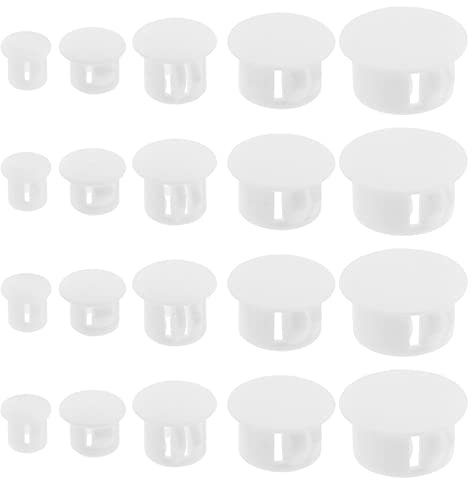 Be In Your Mind 100pcs Bouchons de Trou en Plastique Remplacement de Type Affleurant pour Meubles Poteau de Clôture Insertion de Tuyau Embouts Accessoires pour Armoires Cadres de Fenêtre, Blanc