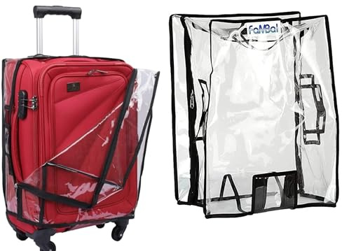 Fambal PVC mjukt bagage resväska överdrag, genomskinlig, 26 Inch, Modern