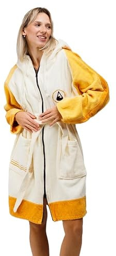 WAVE HAWAII Reissverschluss-Badeponcho Damen & Herren, Gr. M 161-183cm | 100% Baumwolle Surf-Poncho für Erwachsene, Frottee Handtuch, hohe Wasserabsorption, Umziehhilfe Strand Erwachsene