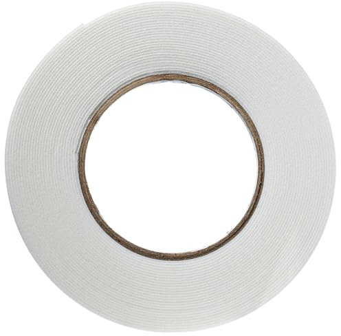 YoiYee Ruban adhésif double face en mousse blanc de 8 mm de large, adhésif puissant, idéal pour le montage et les projets de bricolage, 10 m (L) x 8 mm (l) x 1 mm (P)