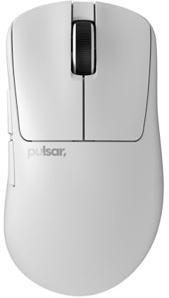 Pulsar Gaming Gears - Xlite V3 large Wireless Gaming Mouse, Ultra Lightweight 2.05 oz (58 g), Ergonomic, Optical Switches, PAW3395 Optical Sensor (Large, Wireless, White)
