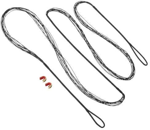 PATIKIL Bogenschnur Ersatz, 12 Stränge Recurve Bogenschnur mit Nockpunkt Bogenschießen Zubehör Bogensehnen für AMO 59 Traditionellen Recurve Bogen, Schwarz