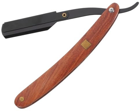 minkissy Holzgriff Rasierer Für Männer Faltbares Manuelles Rasiermesser Aus Edelstahl Für Barbershops Und Friseursalons Zum Rasieren Von Bart Schläfen Und Feinen Haaren