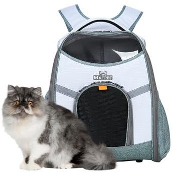 Galatée Katzenrucksack, Haustier-Rucksack Für Reisen, Wandern, Camping, Outdoor, Belüfteter Haustier-Wanderrucksack, Reisetasche, Von Fluggesellschaften Zugelassener Katzenrucksack(Hellblau)