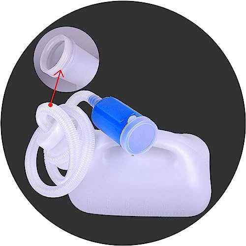 SFQEVHRZ Unisex Urinale Urinflasche， Urinal for Männer im Bett, Töpfchen, Pinkelflasche, 3000 ml, Auffangbehälter mit 1,6 m Schlauch(Onecolor)
