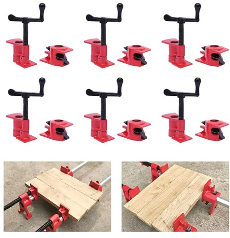 6 Stück Rohr Schraubzwingen Set 3/4 Zoll, Rohrzwingen Rohr Schraubzwingen, Rohrschraubzwinge Holzbearbeitung, Rohrschraubzwinge Holzbearbeitung Rohrzwingen Werkzeug