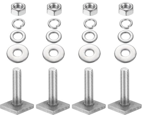 PATIKIL T Slot Bolts M8 x 30mm, 4 Set Square Head T Bolts Roof Rack Stainless Steel T Track Bolts with Nut Washers for Bike Ski Kayak Rack
