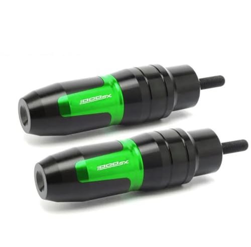 BDDXWSM Motorrad-Sturzpads Schutzzubehör Für Kawasaki Z1000SX Z 1000SX Z1000 SX Auspuffschieber Sturzschutz Rahmen-Sturzpads(Grün 2)