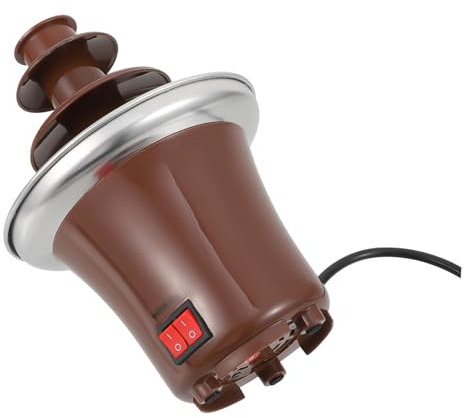 COLLBATH Fontana Per Fonduta Di Cioccolato in Acciaio Inox A Tre Strati Macchina Per Fonduta Di Cioccolato Riscaldabile Completa E Facile Da Pulire