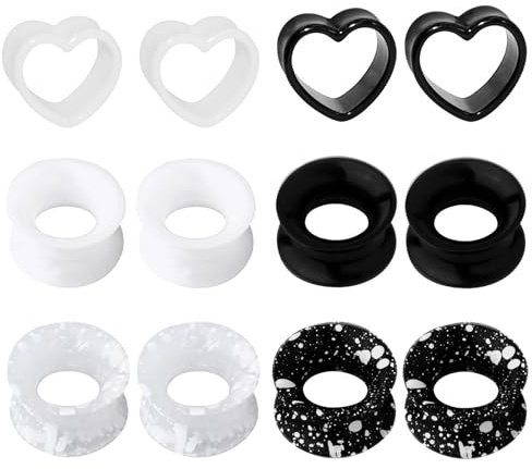 GUSXPPD 6 Paar Flesh Tunnel aus Silikon, 6-20mm Silikon Ohr Tunnel Set, Soft Ohr Plug Expander, Ohr Piercing Schmuck für Frauen Männer (12MM)