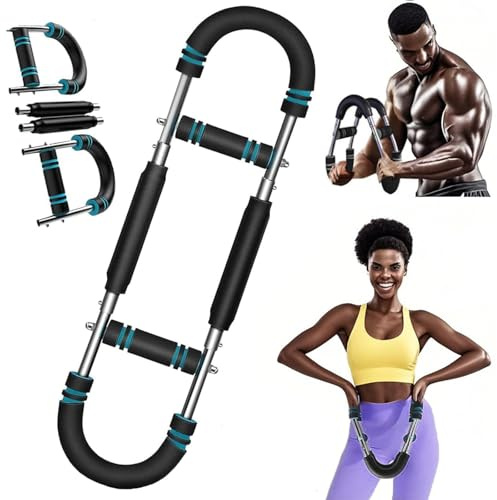 Attrezzo per la forza delle braccia regolabile, barra per la forza delle braccia con molla da polso a forma di U, per il petto, attrezzatura per esercizi indoor, 44-88 libbre