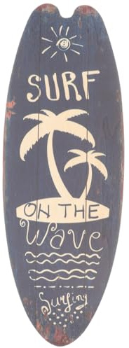 ULTECHNOVO Retro Surfbrett Holz Wandschild 17.72X6.30X0.39In Vintage Surfboard Plakette Für Innen Außen Strand Bar Wohnzimmer Veranda Deko