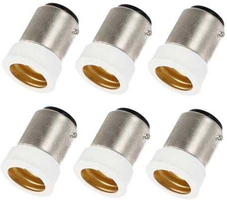 POPETPOP Convertisseur de Douille B15d vers E14, 6 Pièces en Cuivre, Solution Rapide pour Lampes de Maison et Bureaux