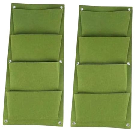 Dualoai 2 pezzi Pianta coltiva sacchi da fioriera da giardinaggio tasche non tessute organizzatore sospeso per le recinzioni di vegetazione, Verticale Verde