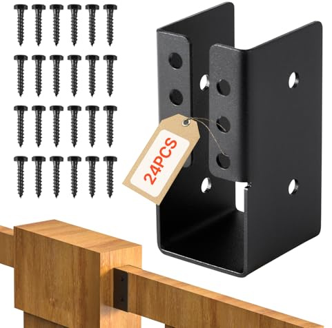 VEVOR Concealed Joist Hanger, 2x4 Inch Outdoor Concealed-Flange Joist Bracket with Screws, Steel Light Joist Hangers for 1.93 x 3.62 Inch / 49 x 92 mm Beam, Swing, Fence, Wooden Slides, 24 Pcs