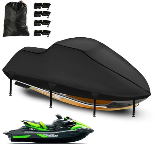 Lona de cubierta para esquí acuático, revestimiento nano 900D, impermeable, 2 orificios de ventilación, resistente a los rayos UV, para Sea DOO, Kawasaki, Waverunner Polaris (900D-345-368 cm), color