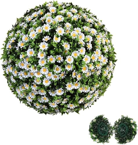 Artificial Plant Topiary Ball Topiary Balls Artificial Outdoor Large Decorative Boxwood Balls Greenery Artificial Topiaries Grass Balls Fake Plants Spheres Faux Boxwood Plants, One Color, 40cm