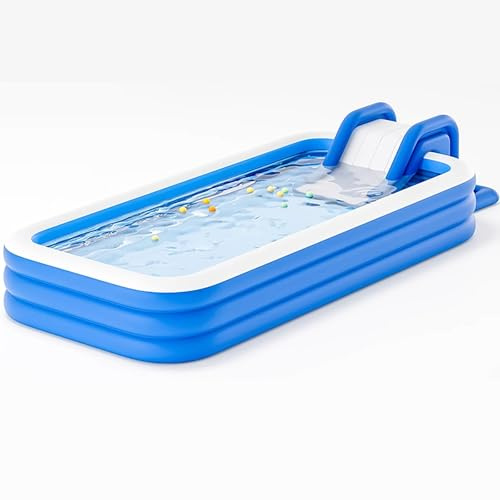 FOELANNE Familienfreizeit-Pool, Aufblasbarer Swimmingpool mit Rutsche, 5er-Pack, mehrere Größen(3m/10ft)
