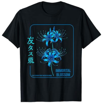 Ragno Giapponese Anime Fiore Floreale Giglio Estetica Maglietta