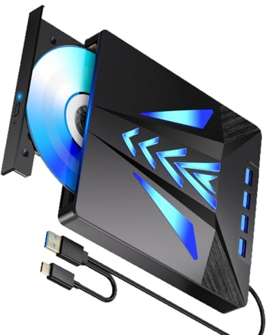 Lecteur de disque externe multi-ports 6 en 1 avec fente pour carte mémoire et transfert de données haute vitesse pour ordinateurs Disque externe pour PC