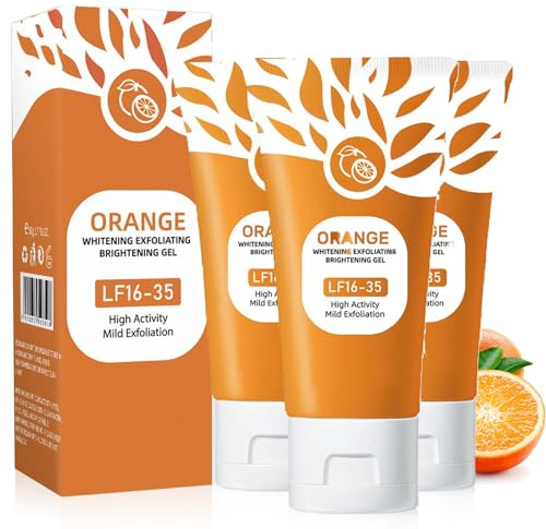 Orange Exfoliating Gel, Orange Enzymes Exfoliating Brightening Gel, Sanftes Peeling-Reinigungsgel für Gesicht und Körper, Feuchtigkeitsspendende (3stück) (150 g (1er Pack))