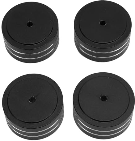 BONKZEBU HiFi-högtalarisoleringsfötter Tjocka Vibrationsdämpare Av Aluminiumlegering 4st för Skivspelare (Svart)