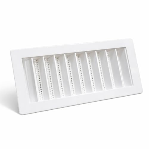 Topolenashop Rejilla de ventilación 240 x 140 mm blanca con red antimosquitos – Boquilla de ventilación rectangular para pared y puerta, rejilla de aire para baño, cocina, garaje | 2389314
