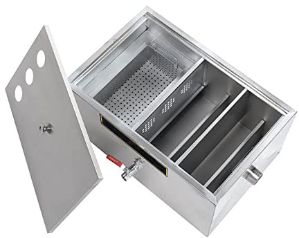Fettavskiljare, kommersiell fettavskiljare, fettavskiljare i rostfritt stål med i rostfritt stål med toppinlopp och avtagbar filterkorg, för restaurang, fabrik, hemmakök (storlek: 60 x 40 x