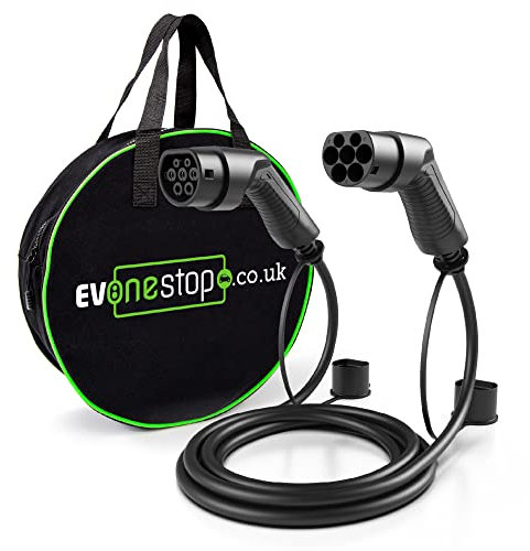 EV/Cable de Carga para vehículos eléctricos | Tipo 2 a Tipo 2 | 16/32 amperios | 5/10 Metros | Estuche de Transporte Gratuito (32 amperios / 5 Metros)