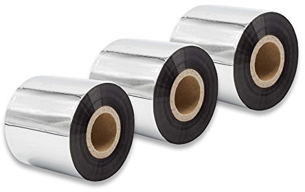 vhbw 3x Thermotransfer-Band kompatibel mit TSC TTP-344M Plus | TTP-343 Plus Drucker Etikettendrucker, Wischfest, 60 mm x 300 m, Wachs-Plus Schwarz