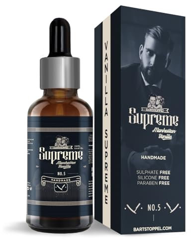Bartöl Vanille Duft Bartstoppel® Supreme Herren - tägliche Bartpflege - gegen Schuppen- Beard Oil Vegan- Rizinusöl für Bartwachstum