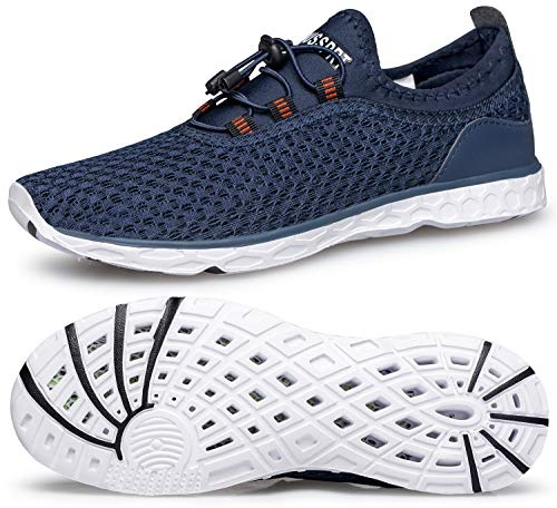 DOUSSPRT Men's Water Shoes Quick Drying Sports Aqua Shoes Blue Size 11