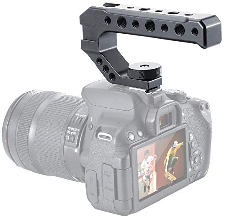 UURig R005 leichte Kamera-Blitzschuh-Griff aus Aluminiumlegierung, universelles Videostabilisierungs-Rig mit 3 Kaltschuh-Adaptern zur Montage von Mikrofon, LED-Licht, Monitor, einfache Aufnahmen mit niedrigem Winkel.