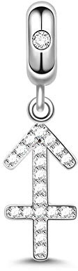 Gnoce Sternzeichen Charms Constellation Charms Anhänger Sterling Silber Sternzeichen Dangle Charms mit Zirkonia fit für Armband/Halskette Frauen Mädchen (Schütze)